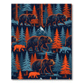 Midnight Forest Bear Woodland Tapestry Rug