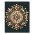 Vintage Floral Medallion Earthy Gold Rug