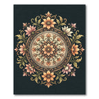 Vintage Floral Medallion Earthy Gold Rug