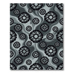 Monochrome Abstract Floral Wave Rug