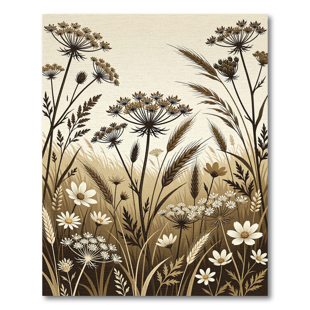 Earthy Meadow Wildflower Arrangement Rug