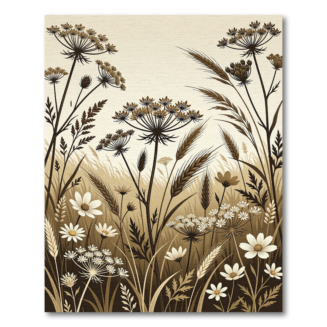 Earthy Meadow Wildflower Arrangement Rug