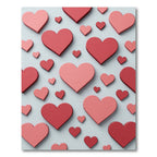 Charming Floating Romantic Pink Heart Decor Rug