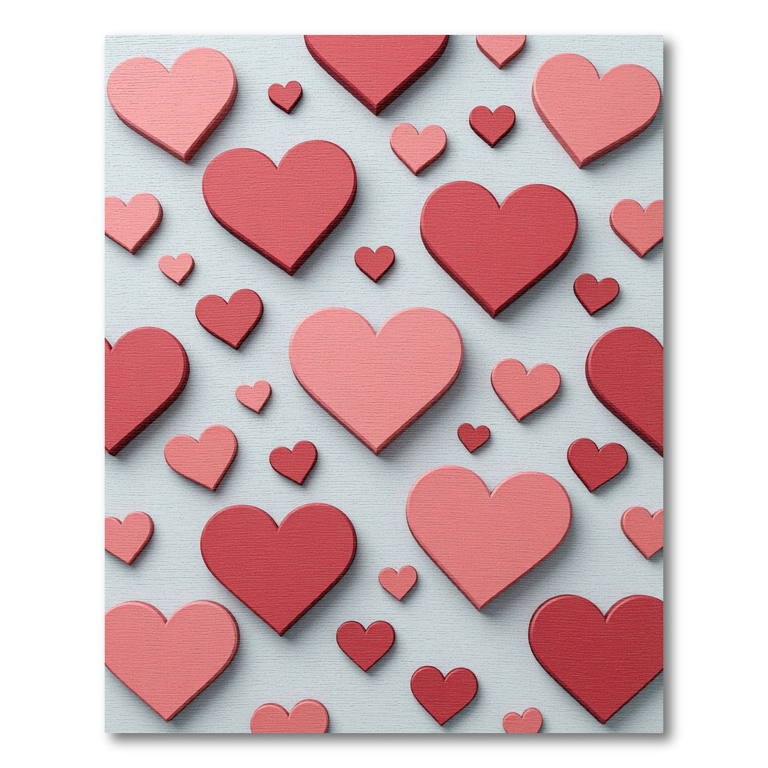 Charming Floating Romantic Pink Heart Decor Rug