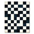 Black White Geometric Checkerboard Square Rug