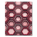 Deep Pink Layered Hexagon Texture Rug
