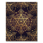 Golden Celestial Pentagram Sacred Geometry Rug