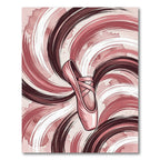 Elegant Ballet Slipper Swirl Rose Rug