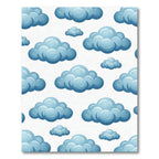 Dreamy Sky Blue Puffy Cloud Landscape Rug