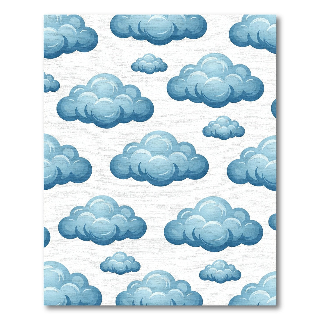 Dreamy Sky Blue Puffy Cloud Landscape Rug