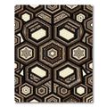 Sophisticated Earthy Toned Hexagonal Geometric Rug