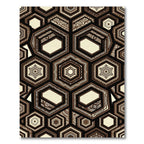 Sophisticated Earthy Toned Hexagonal Geometric Rug