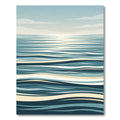 Serene Blue Abstract Ocean Wave Rug