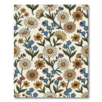 Whimsical Daisy Floral Garden Rug