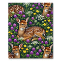 Whimsical Fawn Meadow Floral Tapestry Rug
