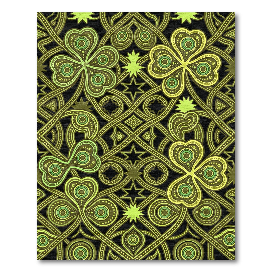 Green Shamrock Interlaced Celtic Art Rug