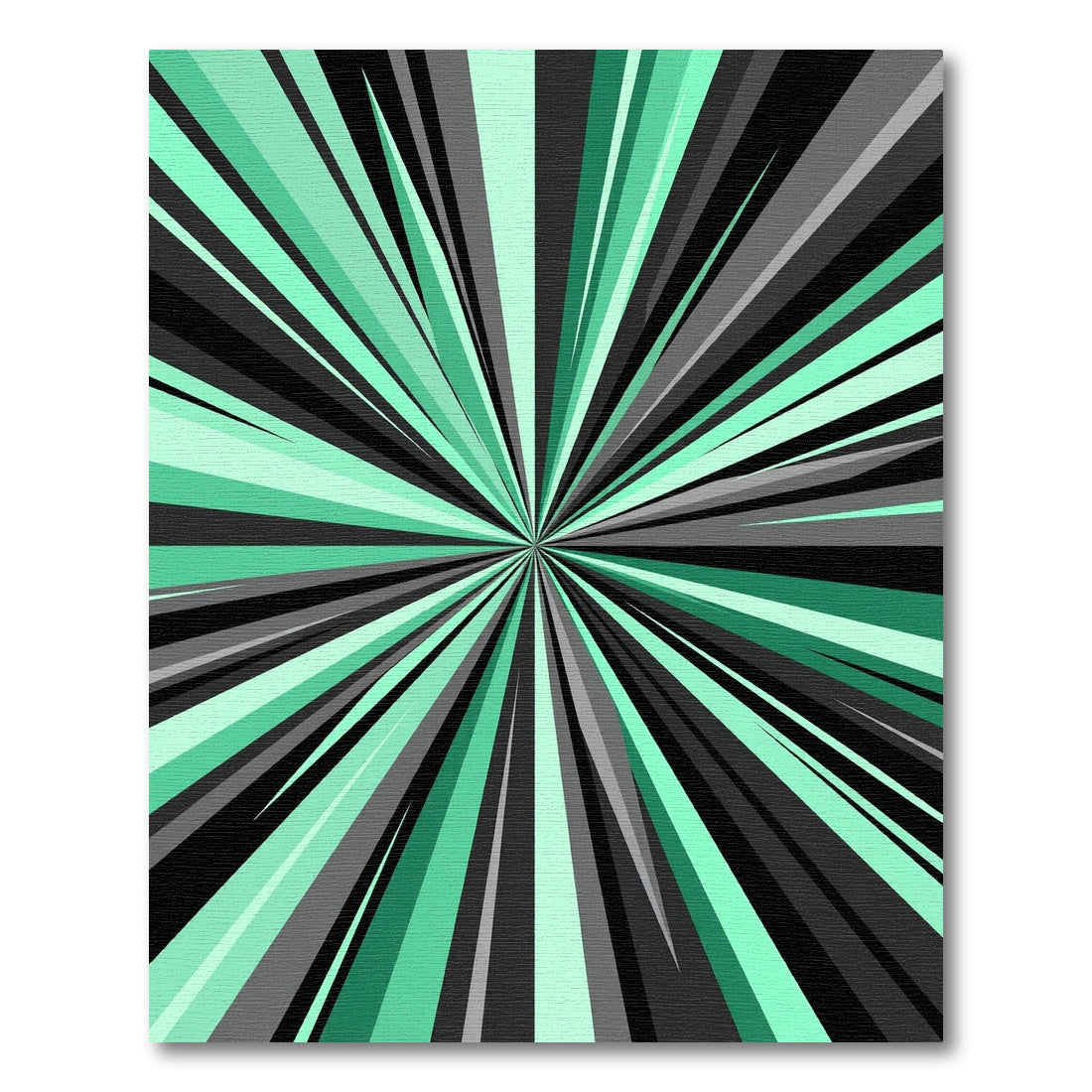 Mint Green Dynamic Abstract Radial Burst Rug