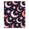 Celestial Pink Moon Star Night Rug