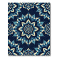 Indigo Blue Floral Burst Medallion Rug