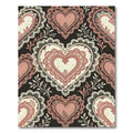 Dusty Rose Heart Lace Medallion Rug