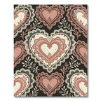 Dusty Rose Heart Lace Medallion Rug