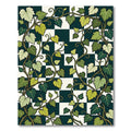 Lush Botanical Vine Checkerboard Art Rug