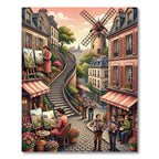 Parisian Street Scene Accordion Players Rug