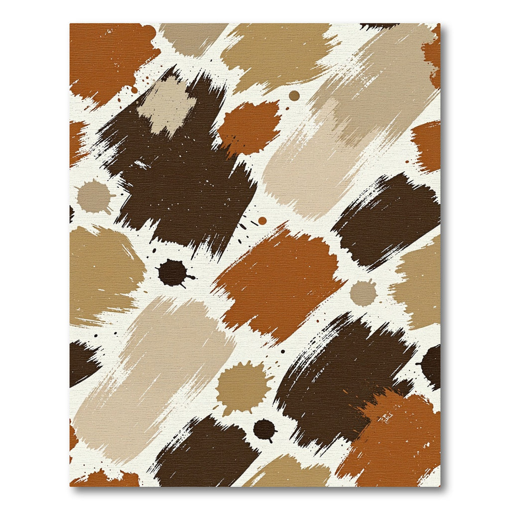 Abstract Earthy Brown Brush Stroke Rug