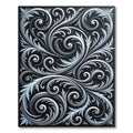 Elegant Silver Swirls on Charcoal Rug