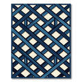 Deep Blue Lattice Overlapping Diamonds Rug