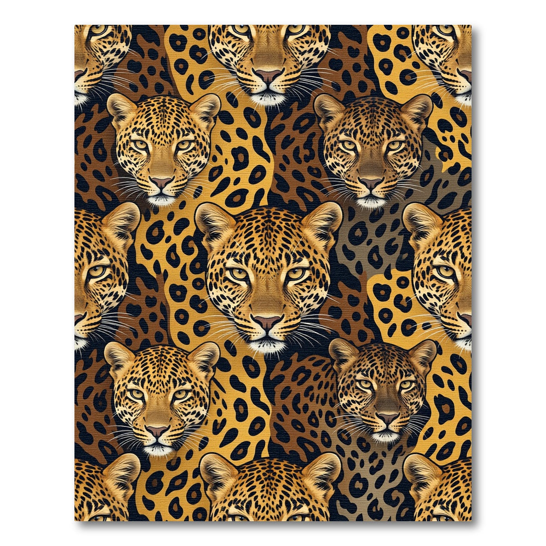 Golden Leopard Face Animal Spot Rug