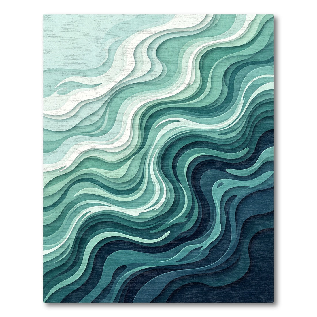 Abstract Teal Blue Water Layers Rug