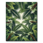 Lush Green Tropical Palm Fronds Rug