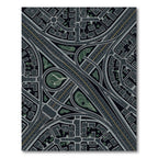 Urban Highway Interchange Overhead View Rug