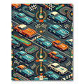 Vintage Racing Car Victory Celebration Repeat Rug