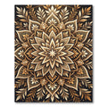 Golden Floral Mandala Medallion Rug
