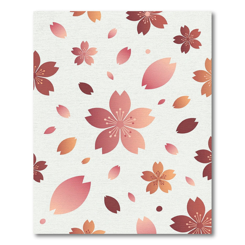 Cherry Blossom Gradient Watercolor Garden Rug