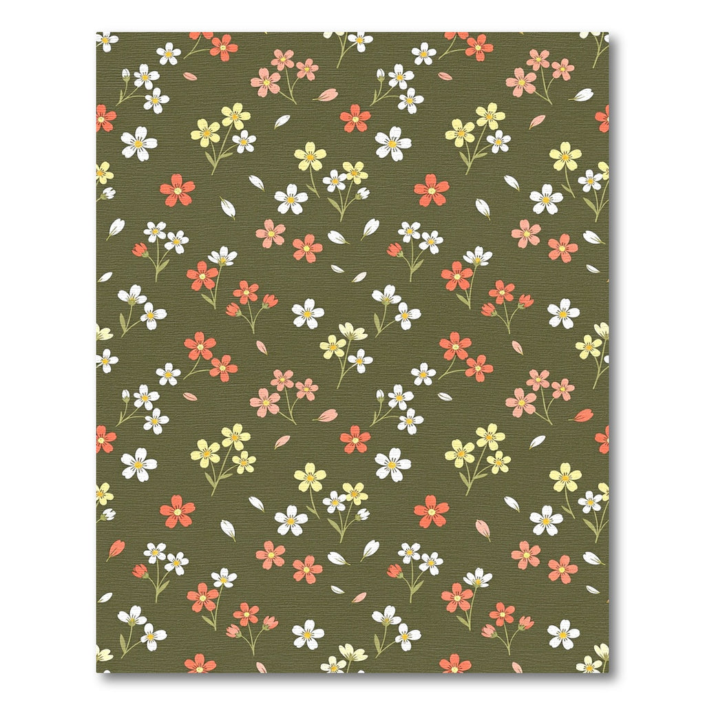 Dainty Wildflower Olive Meadow Fields Rug