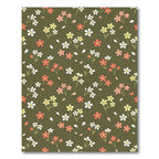 Dainty Wildflower Olive Meadow Fields Rug