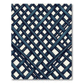 Deep Blue Intersecting Nautical Rope Lattice Rug