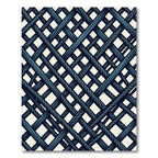 Deep Blue Intersecting Nautical Rope Lattice Rug