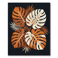 Minimalist Tropical Monstera Leaf Earthy Composition Rug