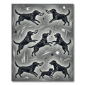 Playful Black Labrador Charcoal Sketch Rug