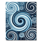 Ethereal Navy Swirling Ocean Whirlpool Rug