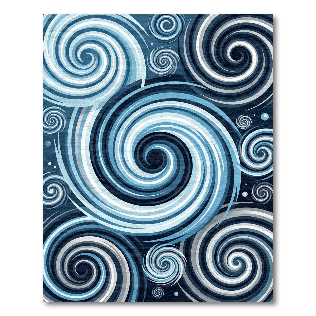 Ethereal Navy Swirling Ocean Whirlpool Rug