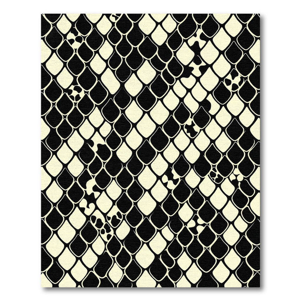 Monochromatic Snake Skin Geometric Texture Rug