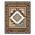 Rustic Geometric Maze Border Rug