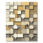 Abstract Puzzle Pieces Neutral Tones Rug