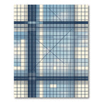Modern Grid Navy Blue Plaid Rug