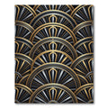 Art Deco Golden Black Sunburst Rug